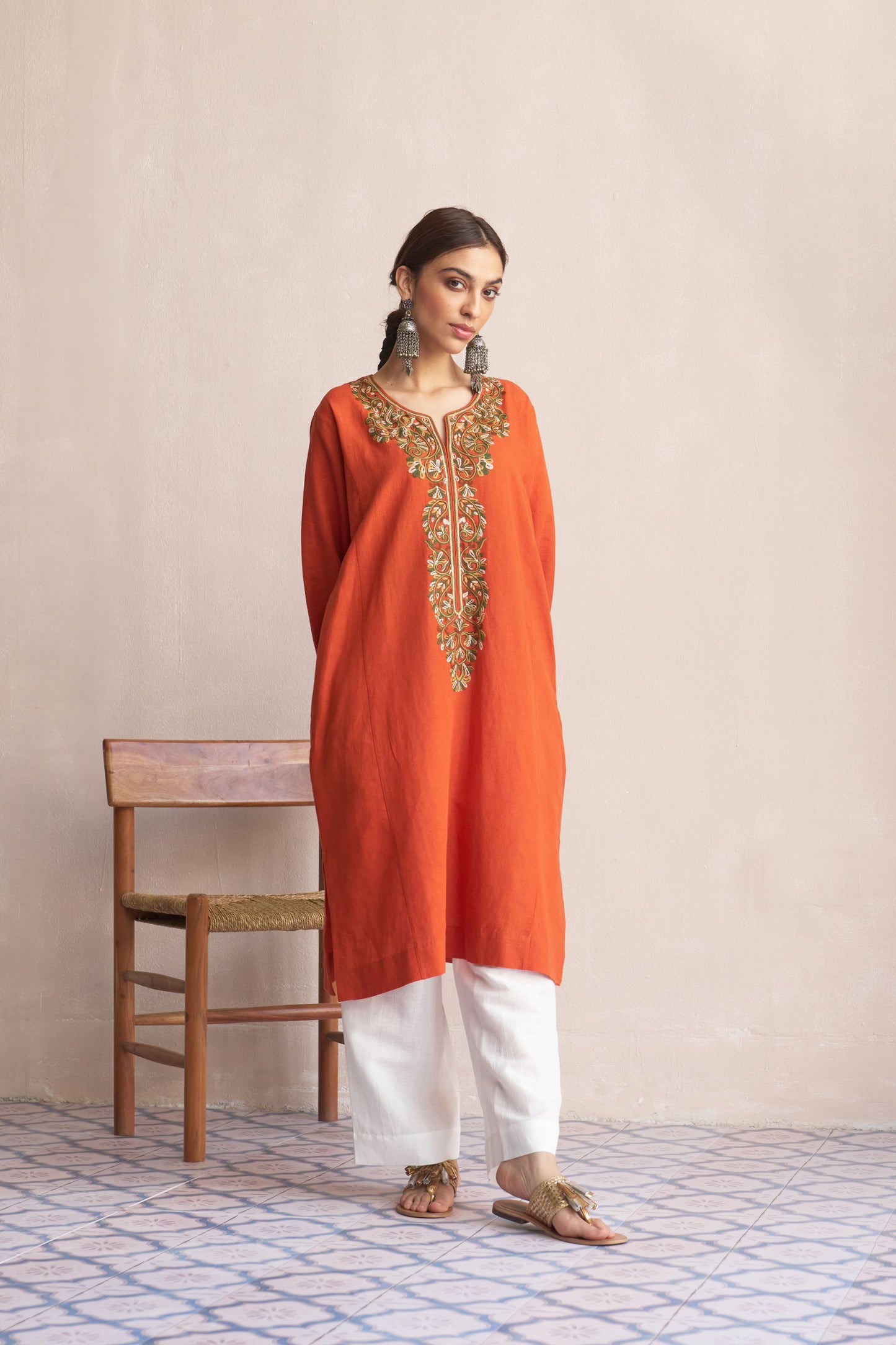 Linen Pheran/Rust