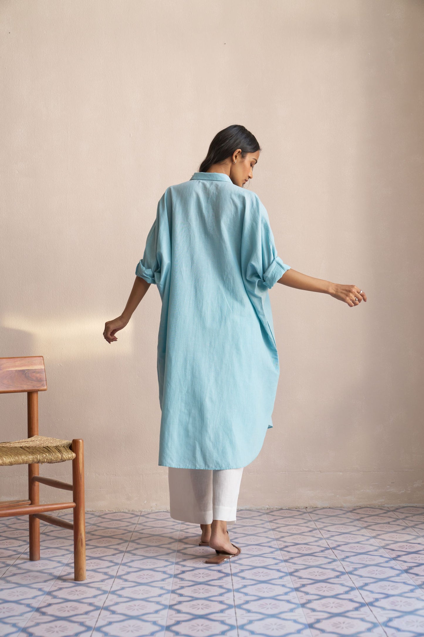 Linen Kaftan/ Blue Glow