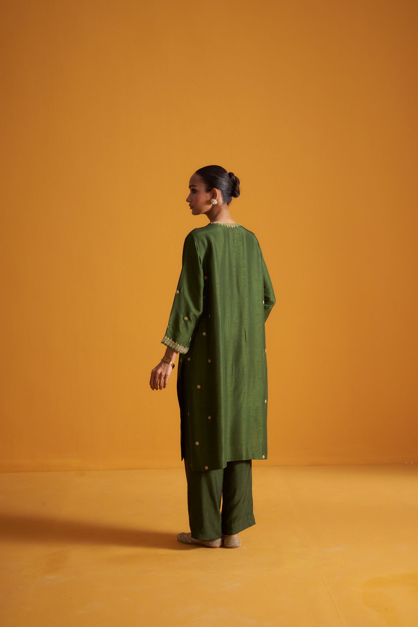 Dupion Kurta Set - Tilla/Twist of Lime