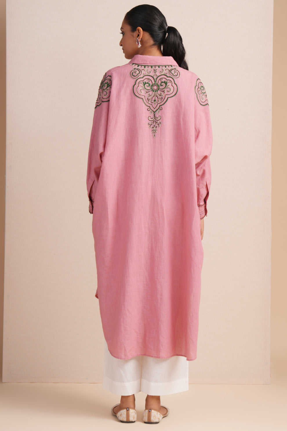 Linen Mauve Glow Kaftan Set