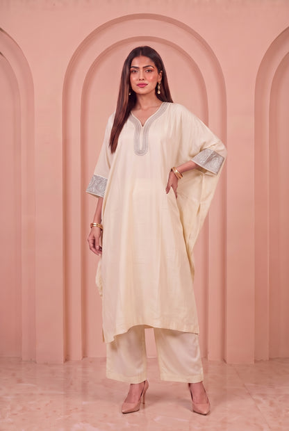 Ivory Mul Kaftaan Set