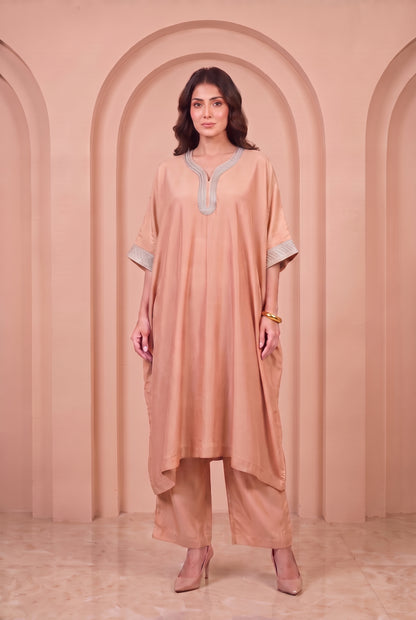 Peach Dawn Mul Kaftaan Set