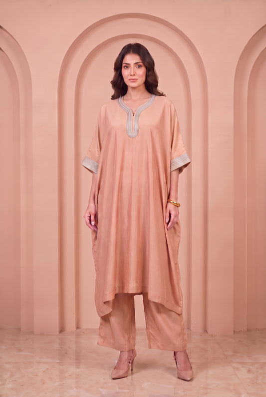 Peach Dawn Mul Kaftaan Set