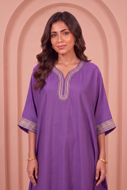 Amethyst Purple Mul Kaftaan Set