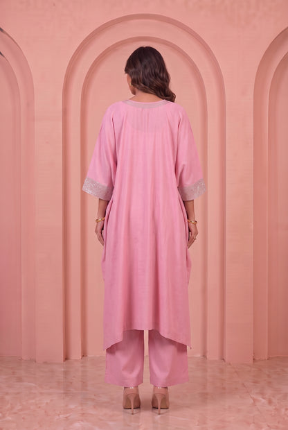 Blush Pink Mul Kaftaan Set