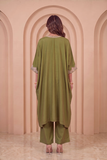 Olive Groove Mul Kaftaan Set