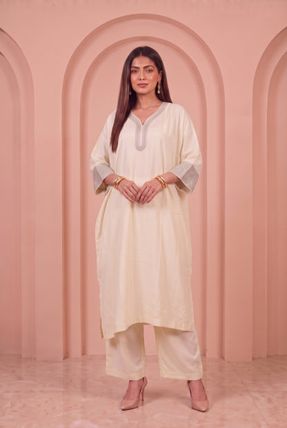 Ivory Mul Kaftaan Set