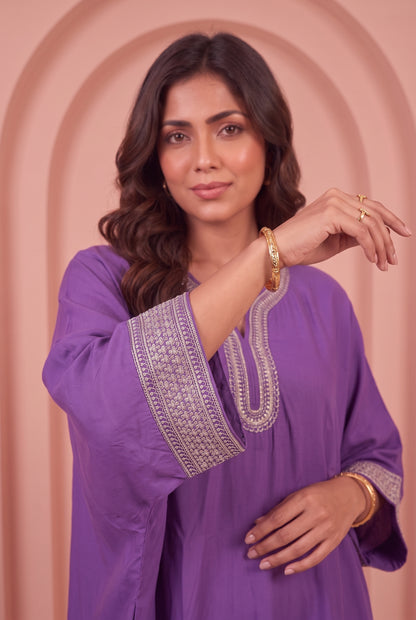 Amethyst Purple Mul Kaftaan Set