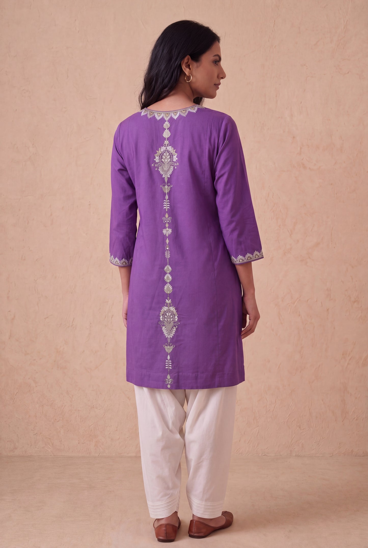 Purple Haze A Line Kurta Set With Aari Embroidery