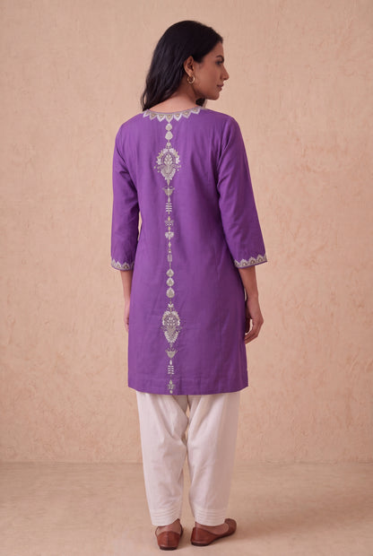 Purple Haze A Line Kurta Set With Aari Embroidery