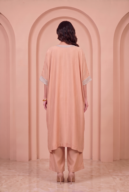 Peach Dawn Mul Kaftaan Set