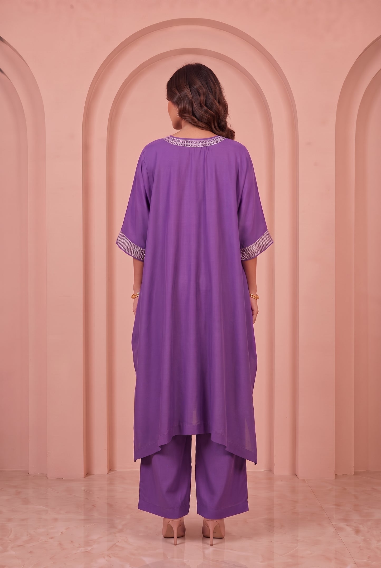 Amethyst Purple Mul Kaftaan Set