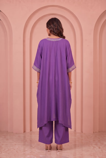 Amethyst Purple Mul Kaftaan Set