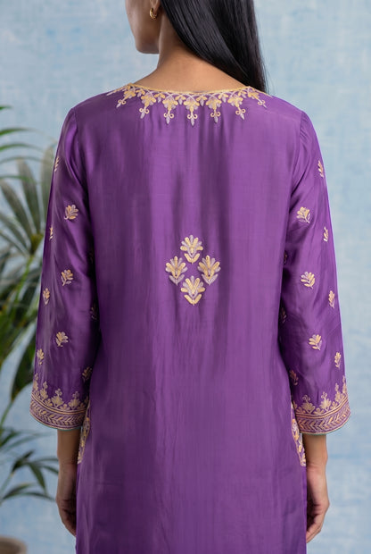 Purple Haze Pheran Set with Aari Embroidery