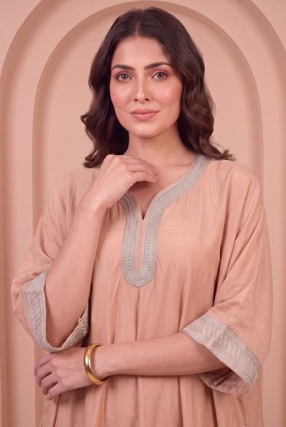 Peach Dawn Mul Kaftaan Set