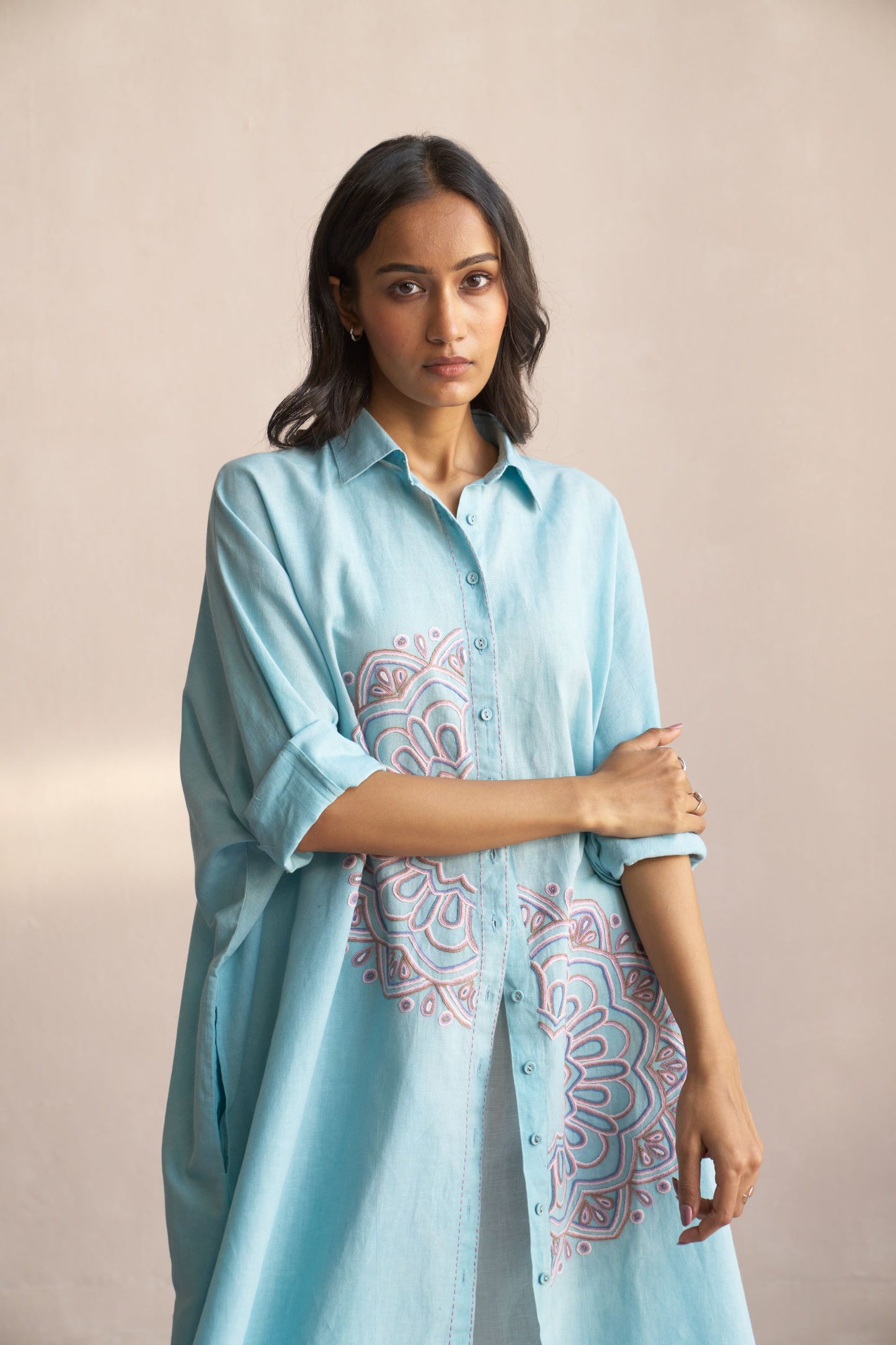 Linen Kaftan/ Blue Glow