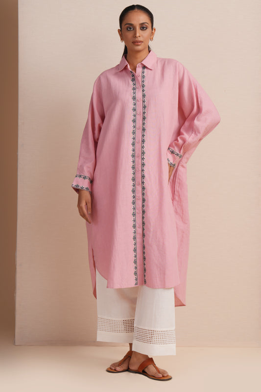 Linen Blush Kaftan Set