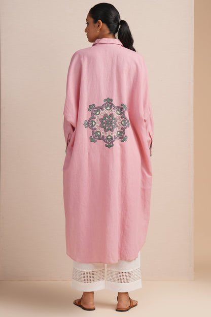 Linen Blush Kaftan Set