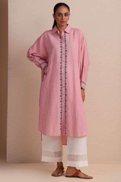 Linen Blush Kaftan Set