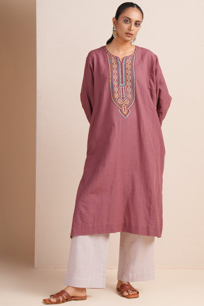 Linen Apple Butter Pheran Set