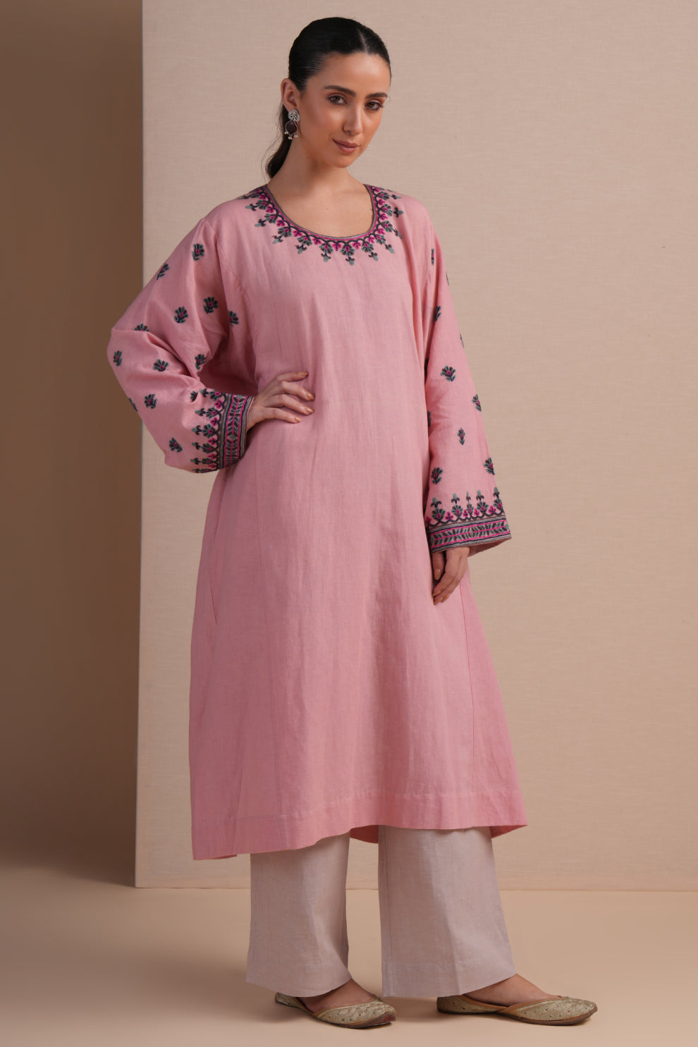 Linen Blush Pheran Set