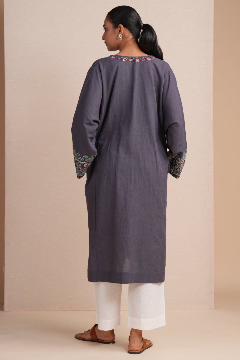 Linen Dark Grey Pheran Set