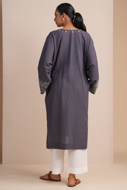 Linen Dark Grey Pheran Set