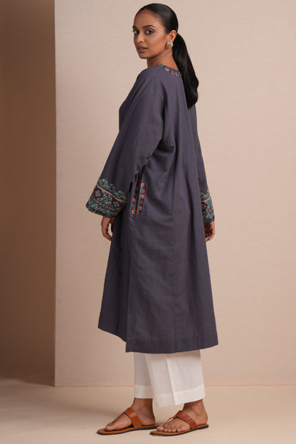 Linen Dark Grey Pheran Set