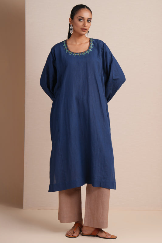 Linen True Blue Pheran Set