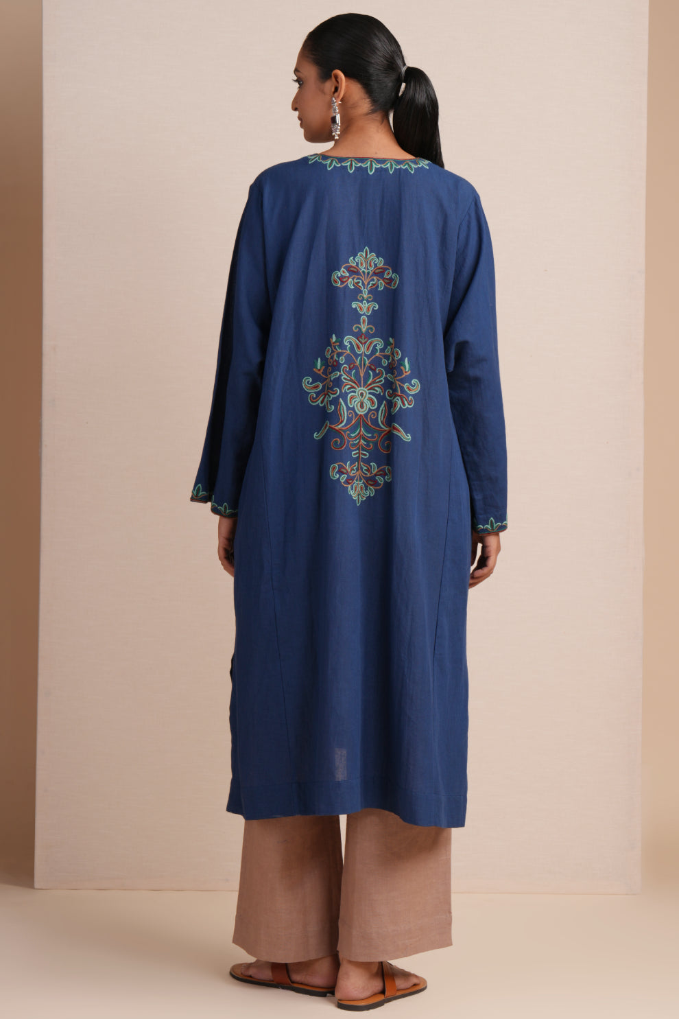 Linen True Blue Pheran Set