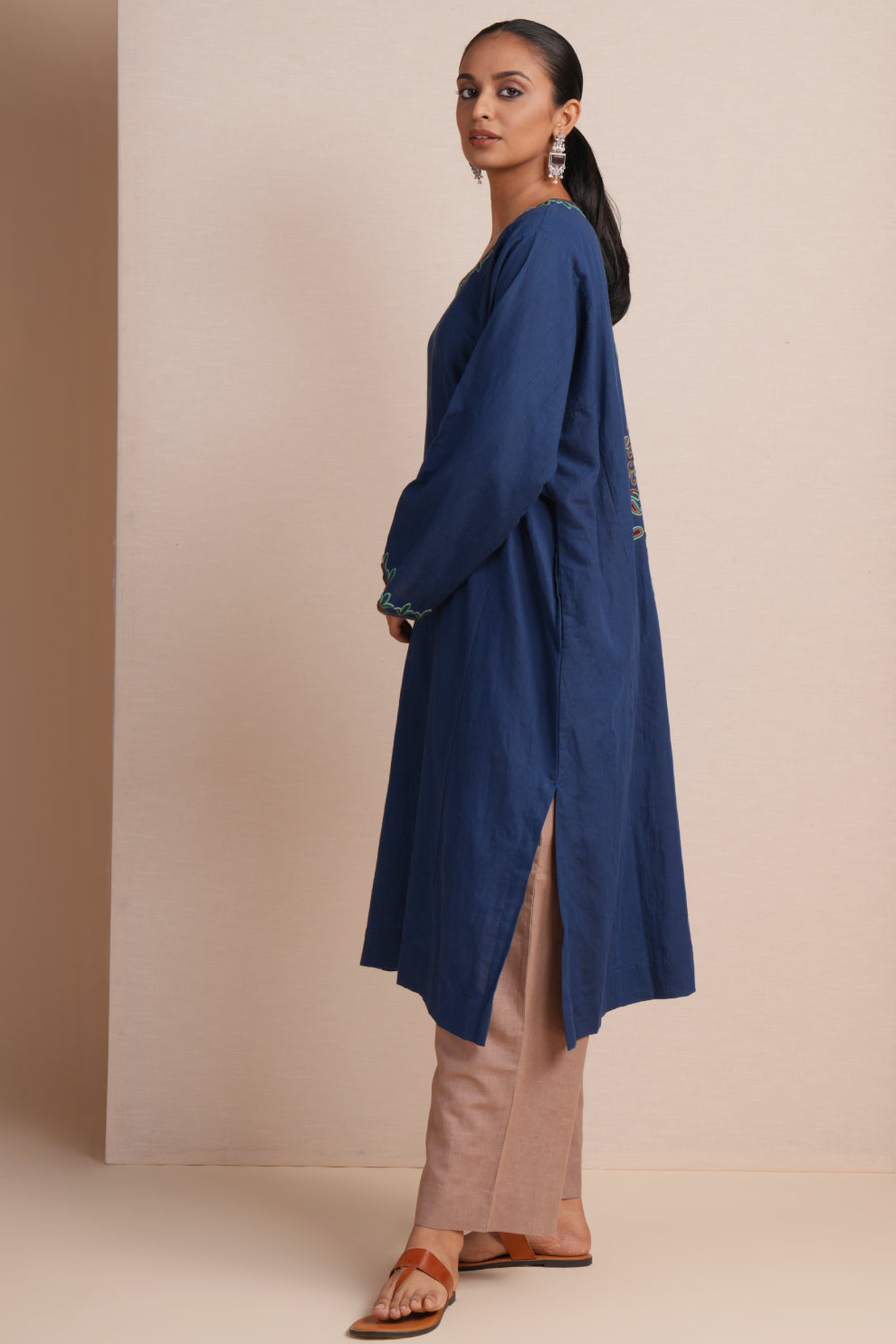 Linen True Blue Pheran Set