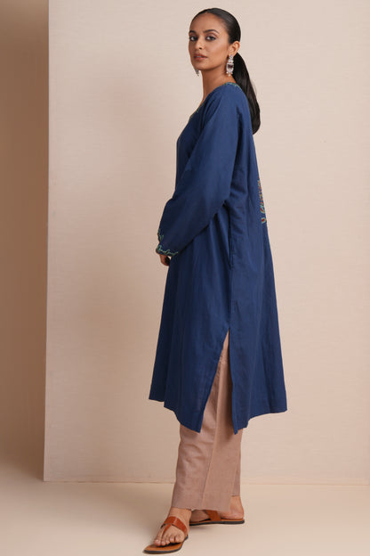 Linen True Blue Pheran Set