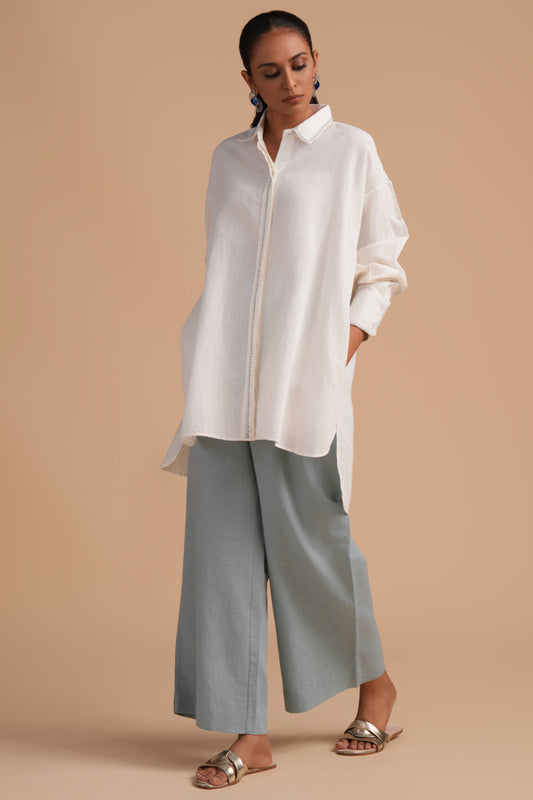 Linen High/Low Ether Shirt Set