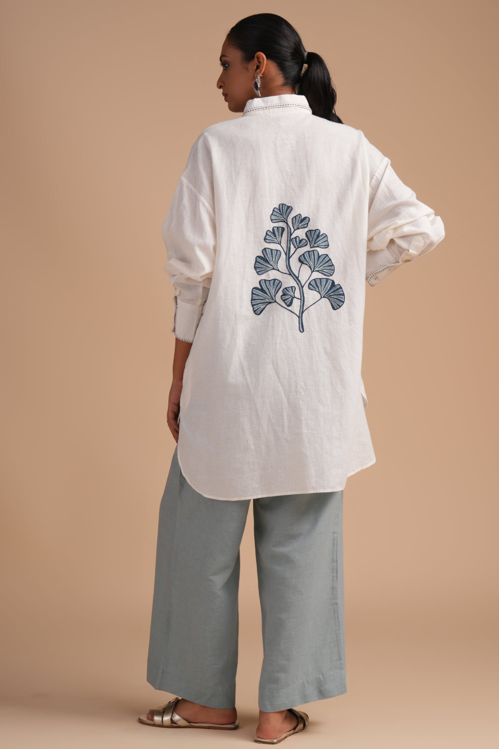 Linen High/Low Ether Shirt Set