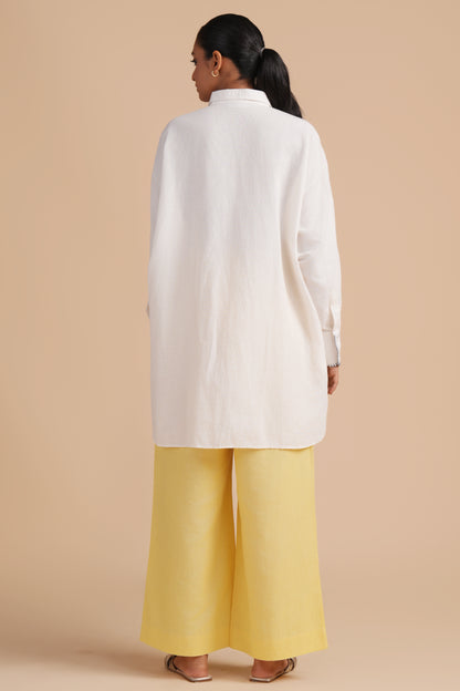Linen High/Low Lemon Zest Shirt Set