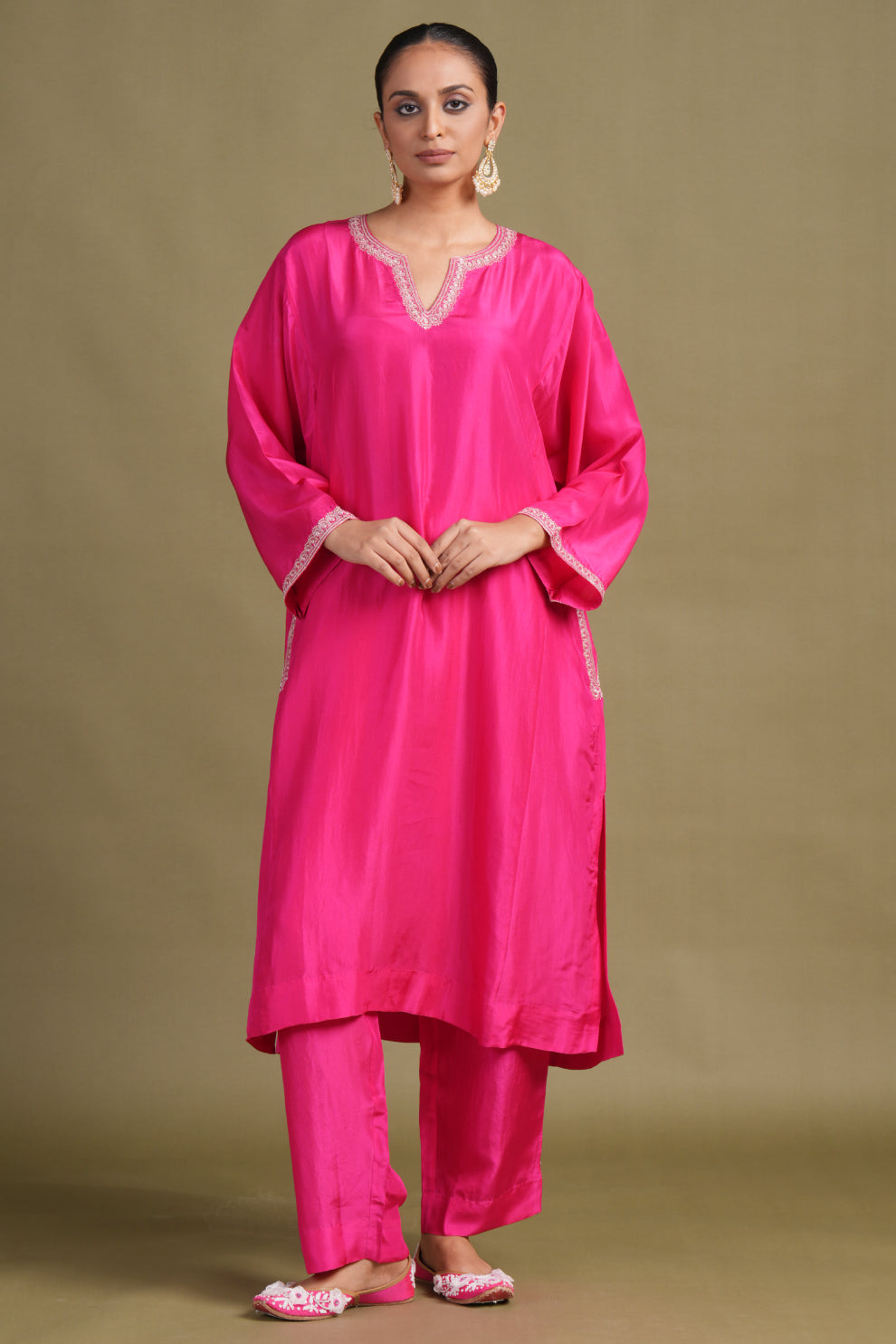 Silk fuschia Tilla Set