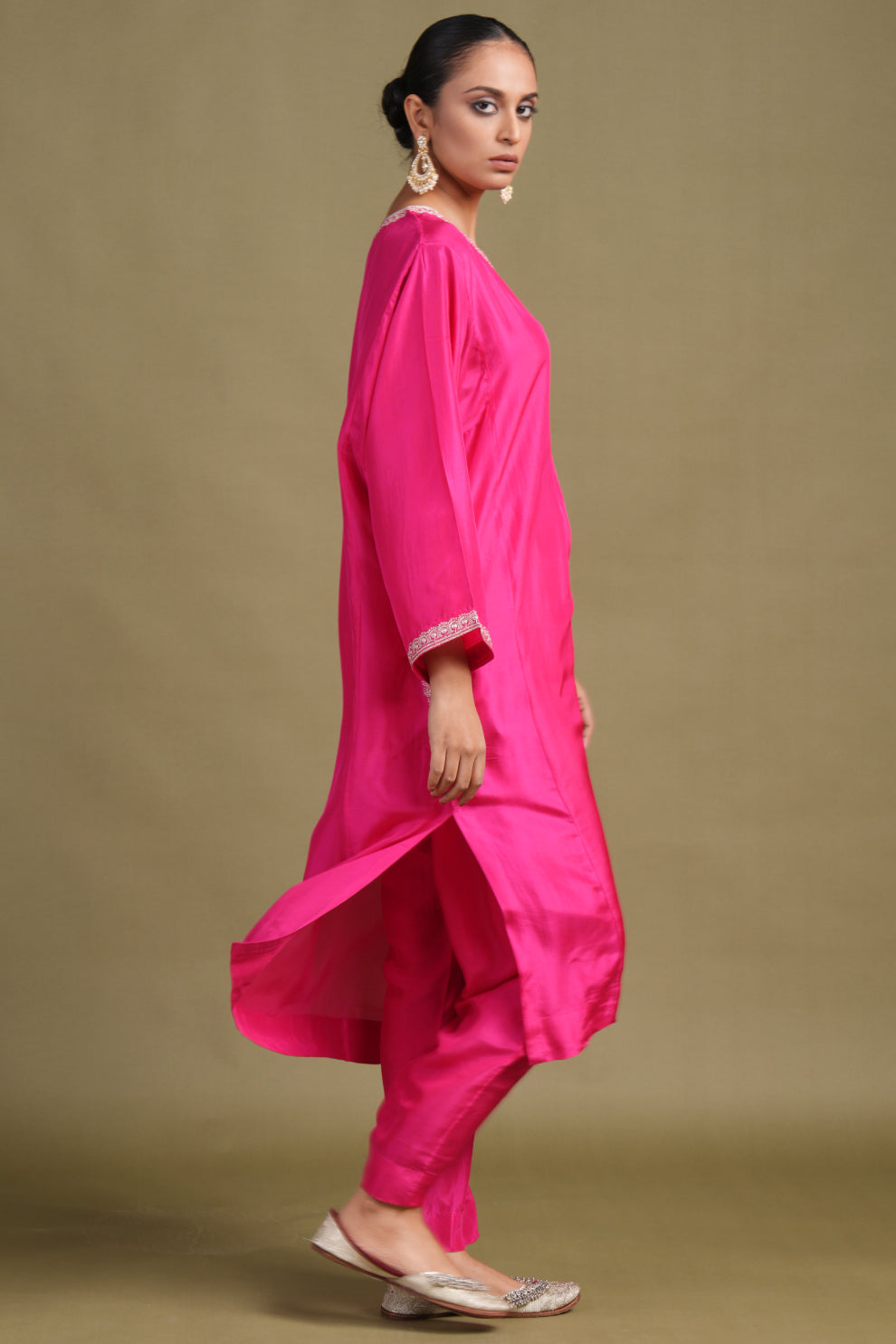 Silk fuschia Tilla Set