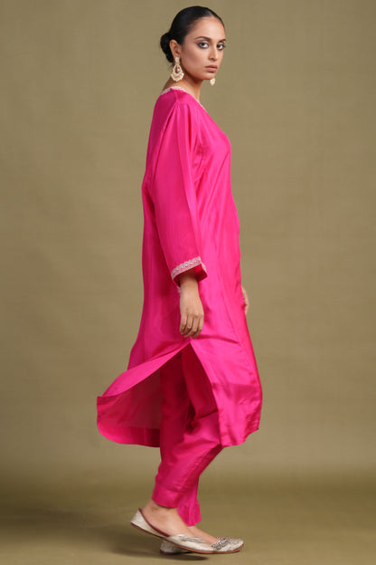 Silk fuschia Tilla Set