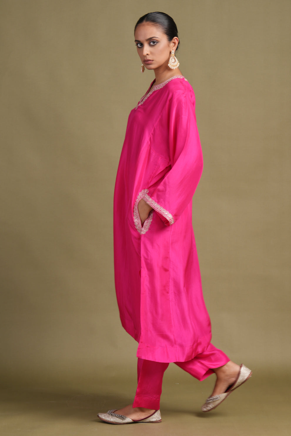 Silk fuschia Tilla Set