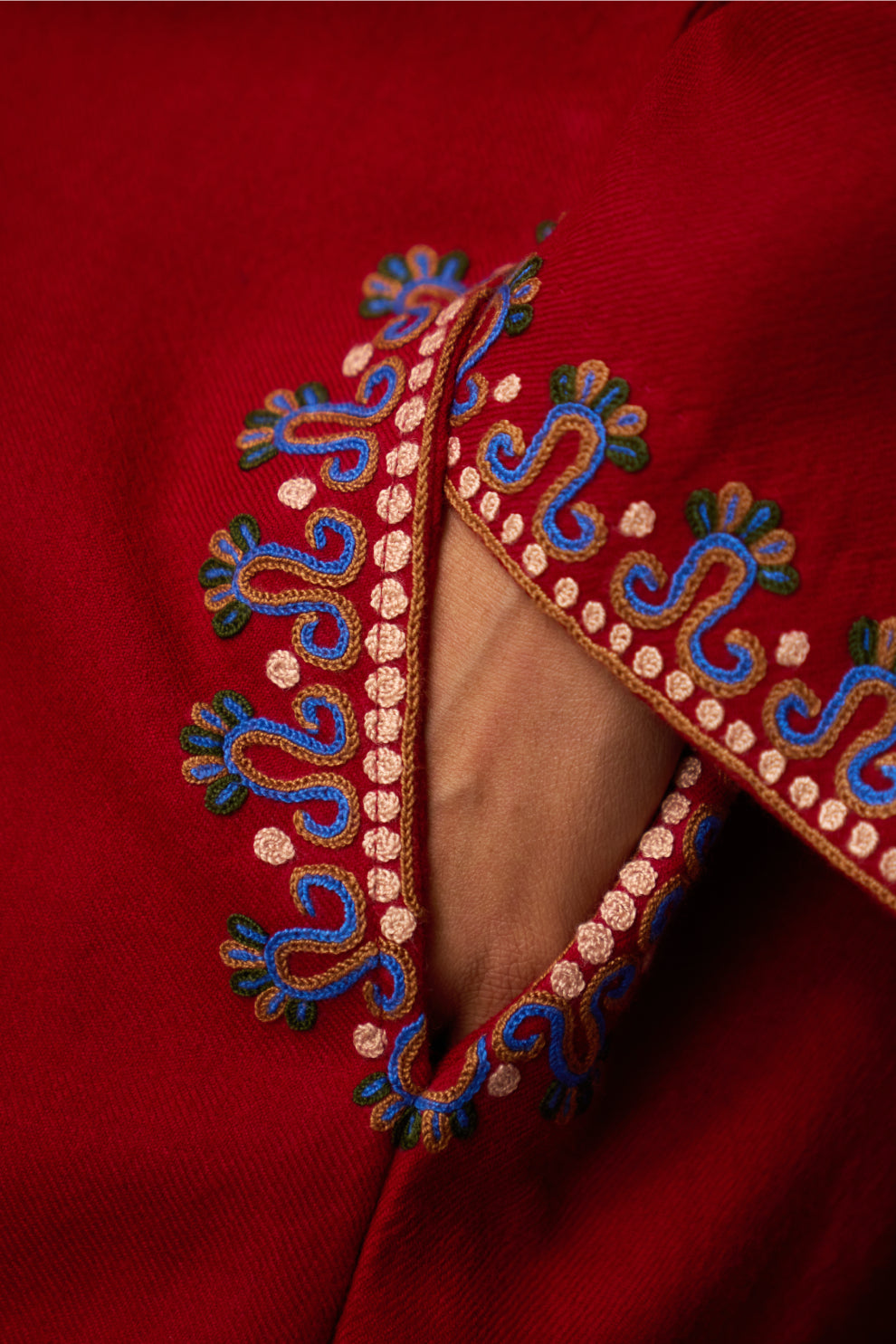 Woollen Pheran Set/Aari - Aura Orange