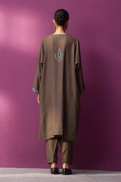 Woollen Pheran Set/Aari - Cinder