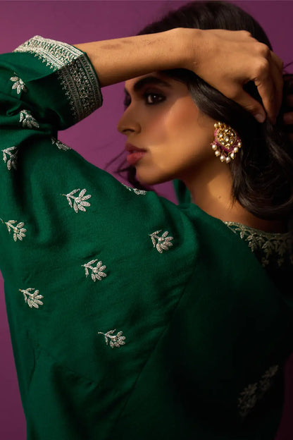 Woollen Pheran Set/Tilla - Deep Lake OG