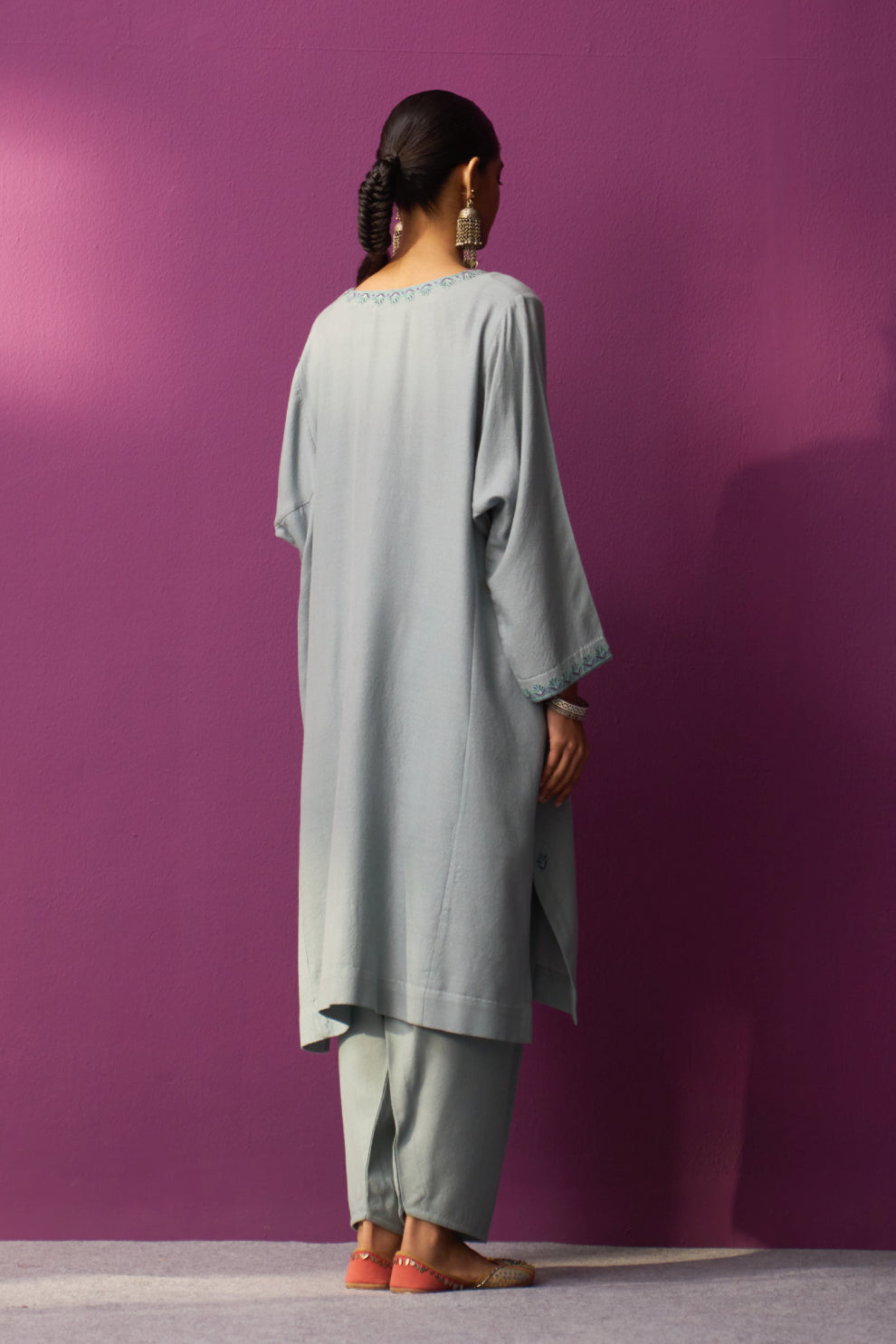 Woolen Ether Aari Pheran set