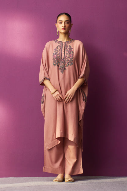 Woollen Kaftan/Aari- French Rose