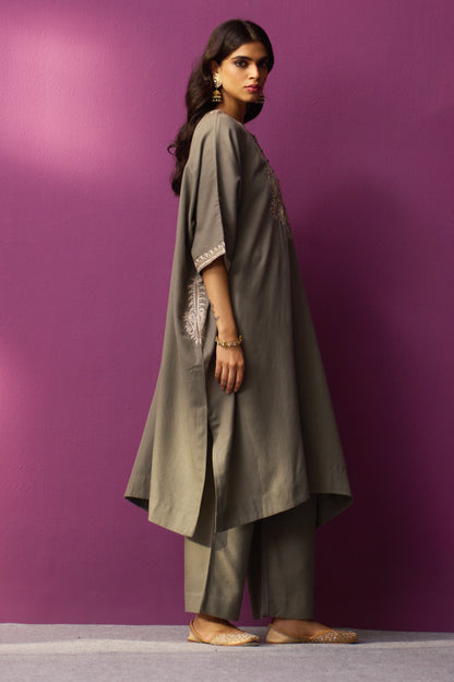 Woollen Kaftan/Tilla- Gray