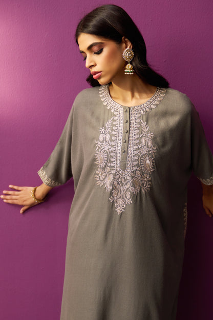 Woollen Kaftan/Tilla- Gray