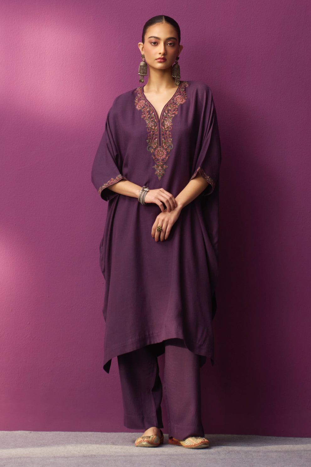 Woollen Kaftan/Aari - Mauve