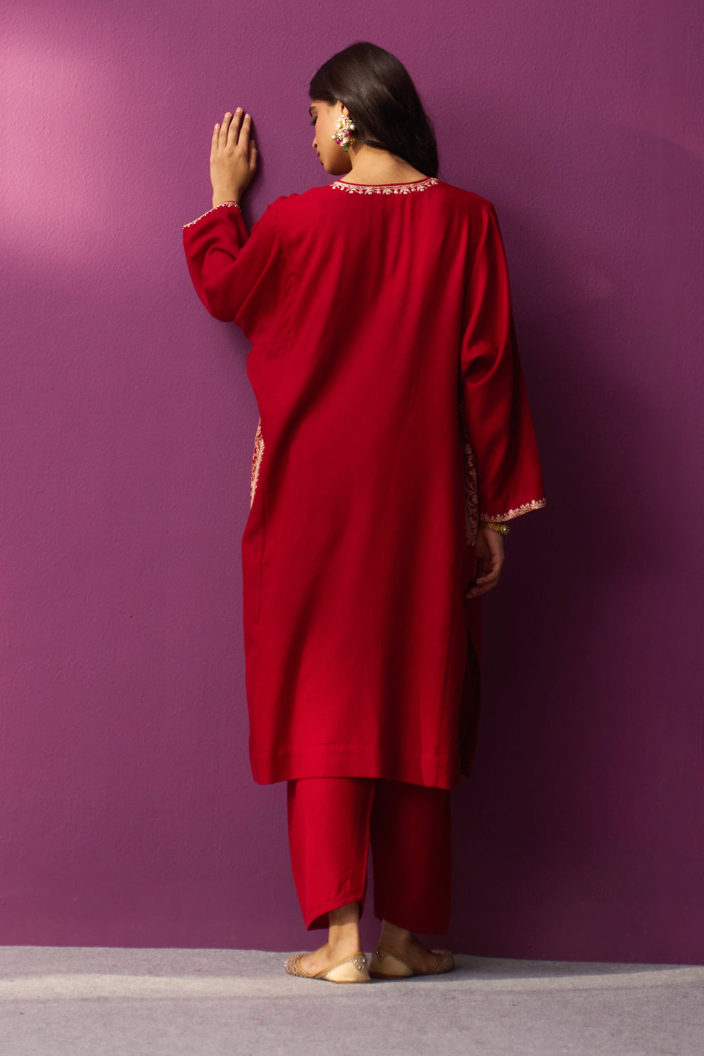 Woollen Pheran Set/Tilla - Redpear
