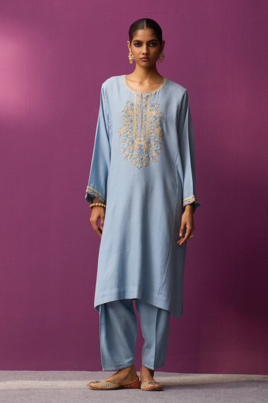 Woollen Pheran Set/Aari - Sea Angle