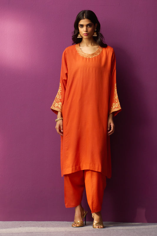 Woollen Pheran Set/Tilla - Tigerlily